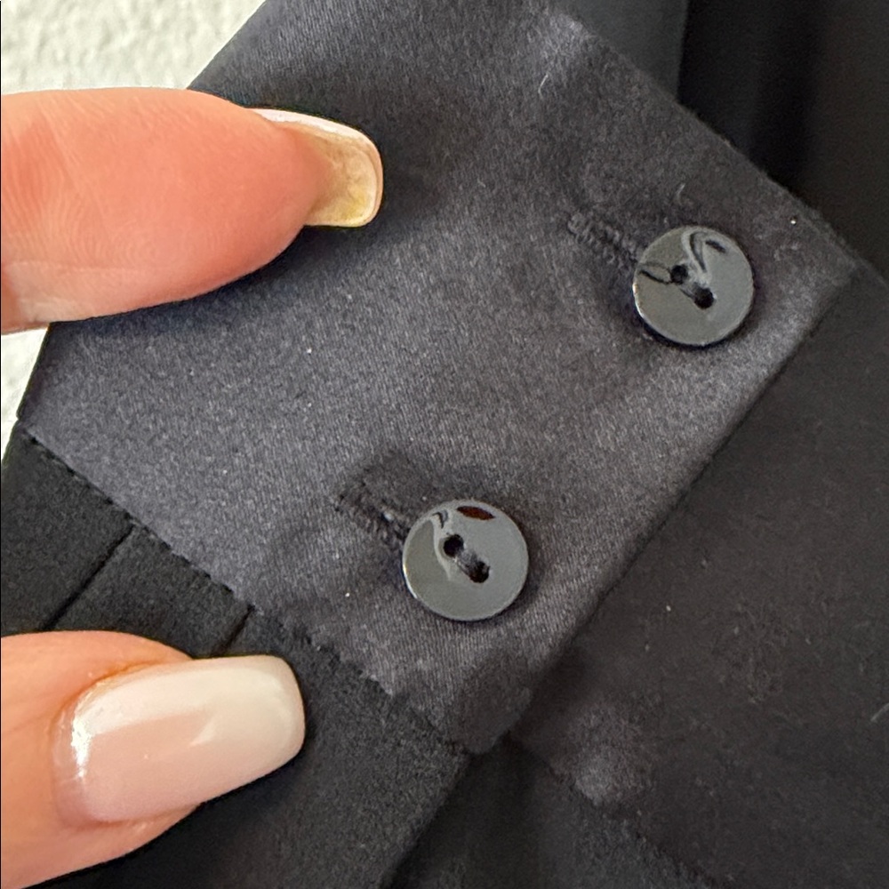 Eileen Fisher Classic Black Long Sleeve A line Dress - Picture 4 of 6